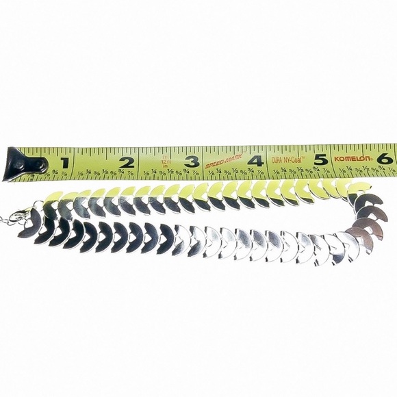 CLEARANCE!  Silver Fishbone Choker Necklace - Picture 5 of 7